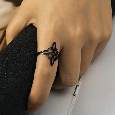 Anillo Nudo de Bruja Negro