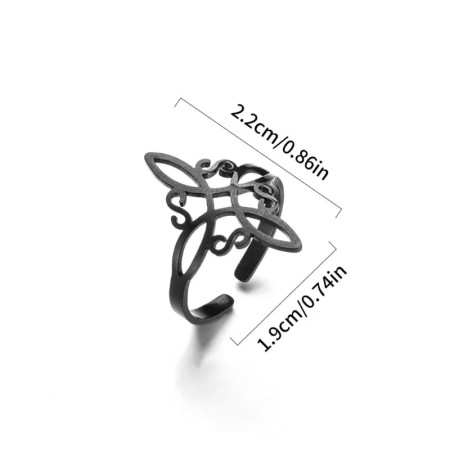 Anillo Nudo de Bruja Negro