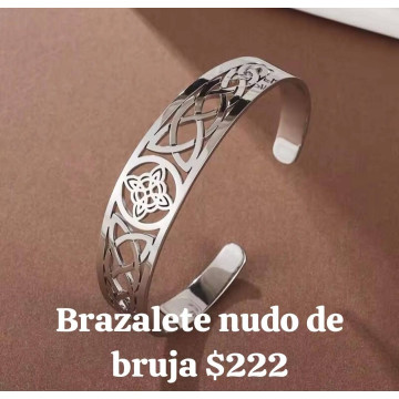 Brazalete nudo de bruja color plateado