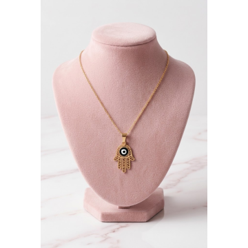 Collar mano de Fátima con ojo negro