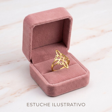 Anillo Nudo de Bruja Ajustable Dorado