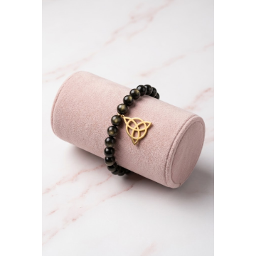 Pulsera de proteccion para hombre de CUARZO OBSIDIANA